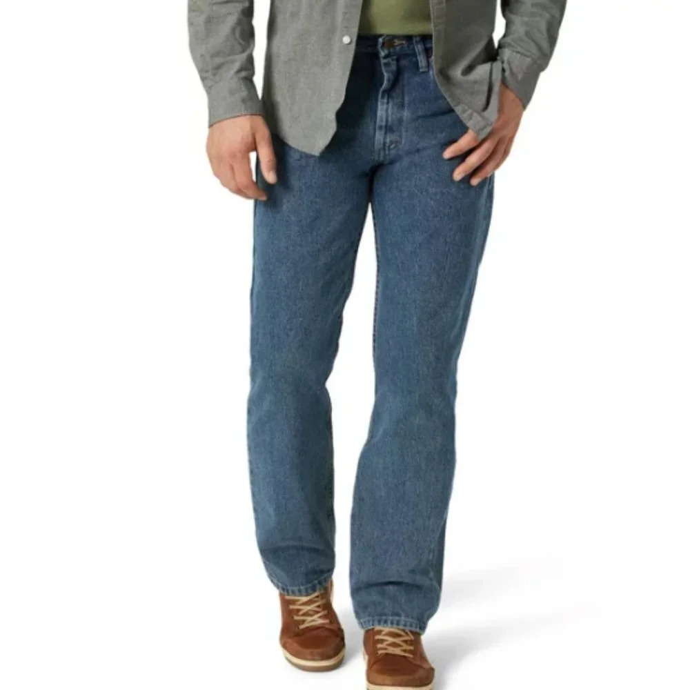 Wrangler NEW Blue Vintage Rinse Five Star Relaxed Fit Denim Jeans Size 34 x 29